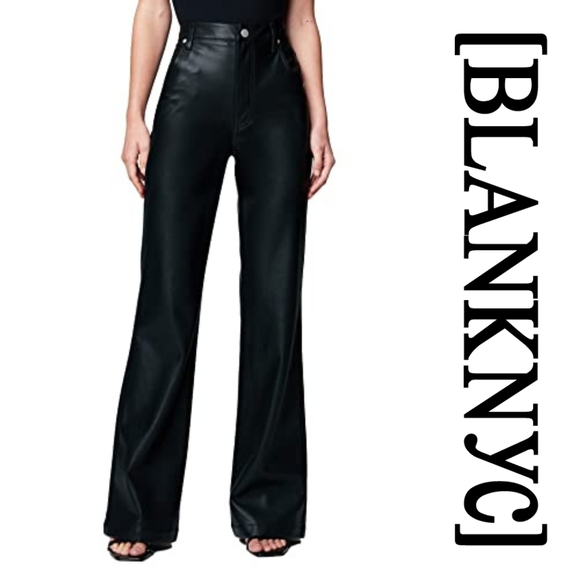 BLANK NYC- Faux Leather Franklin Rib Cage Straight in After Hours - Size 25 - Picture 3 of 6